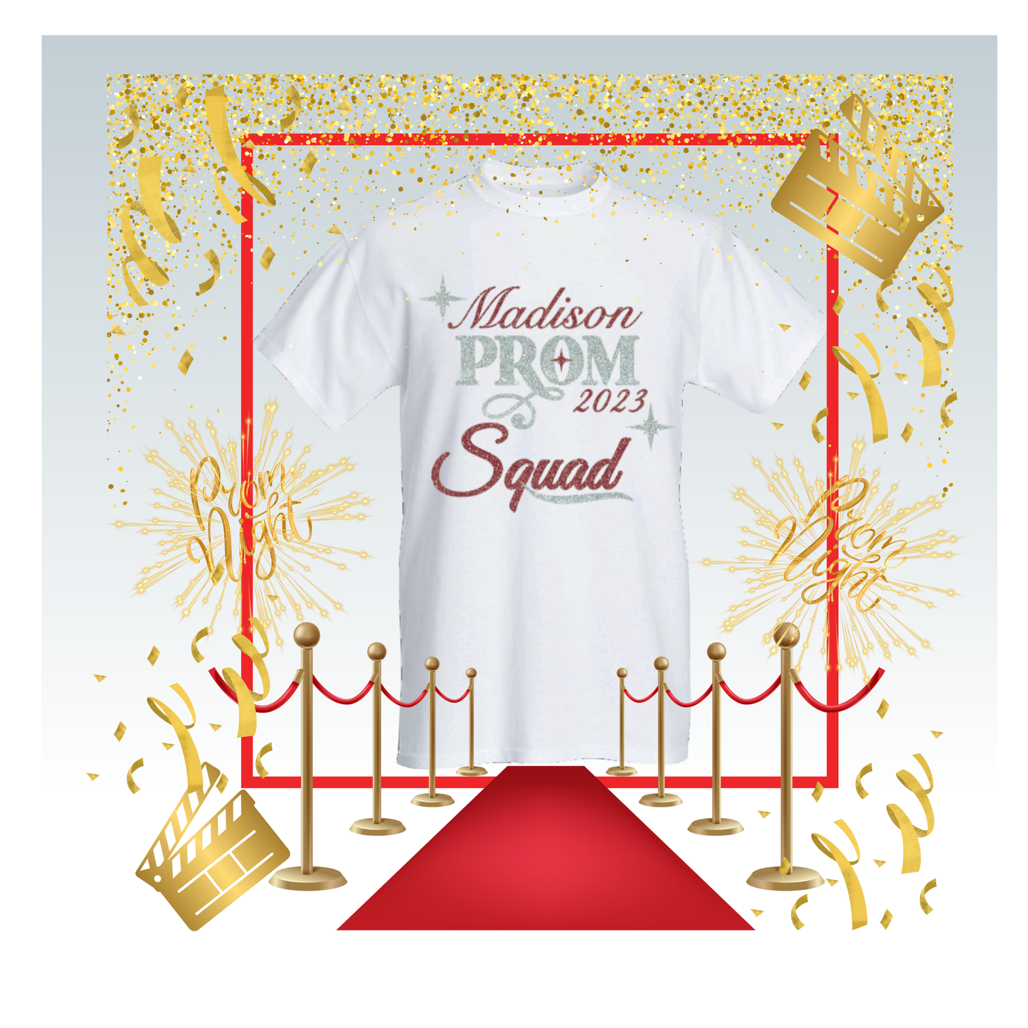 Custom Prom T-shirt - Glitter Lettering