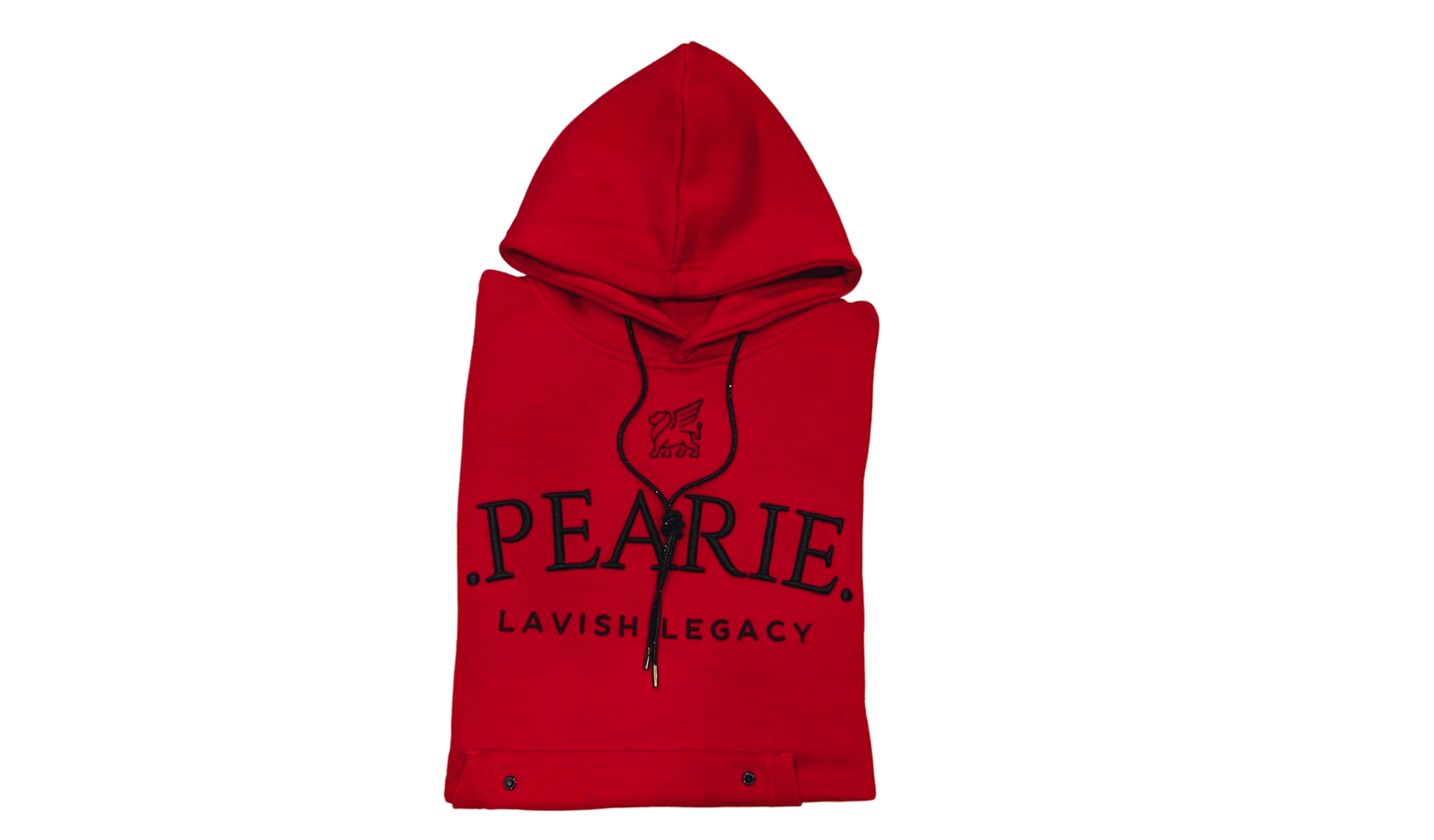 .PEARIE. HOODIE(w) - RED/BLACK