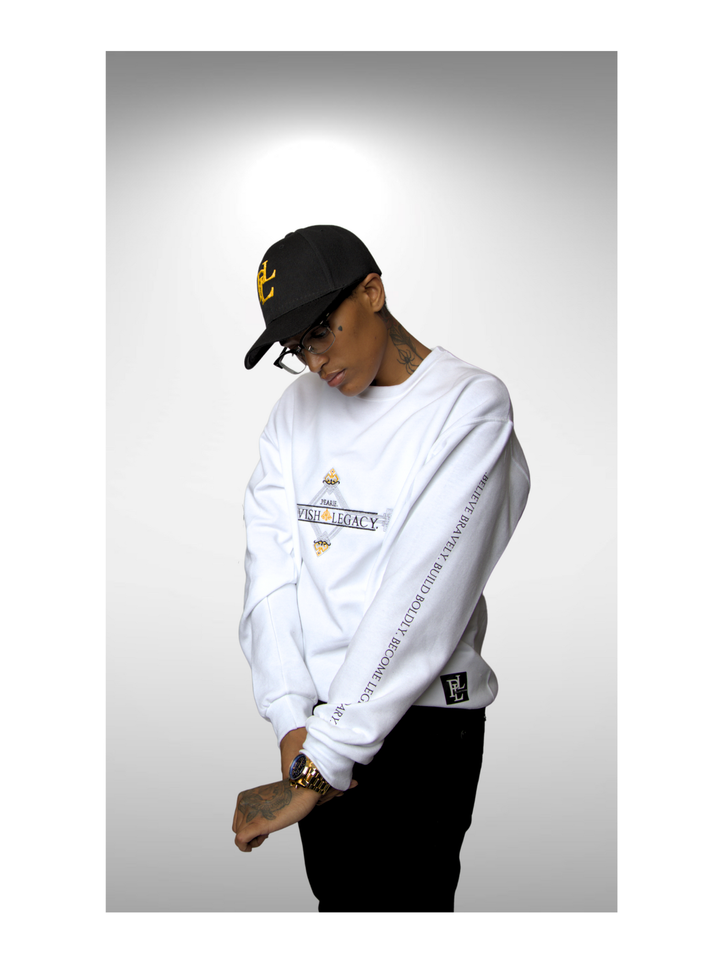 .PEARIE. DIAMOND(m) - Sweatshirt: White/Black