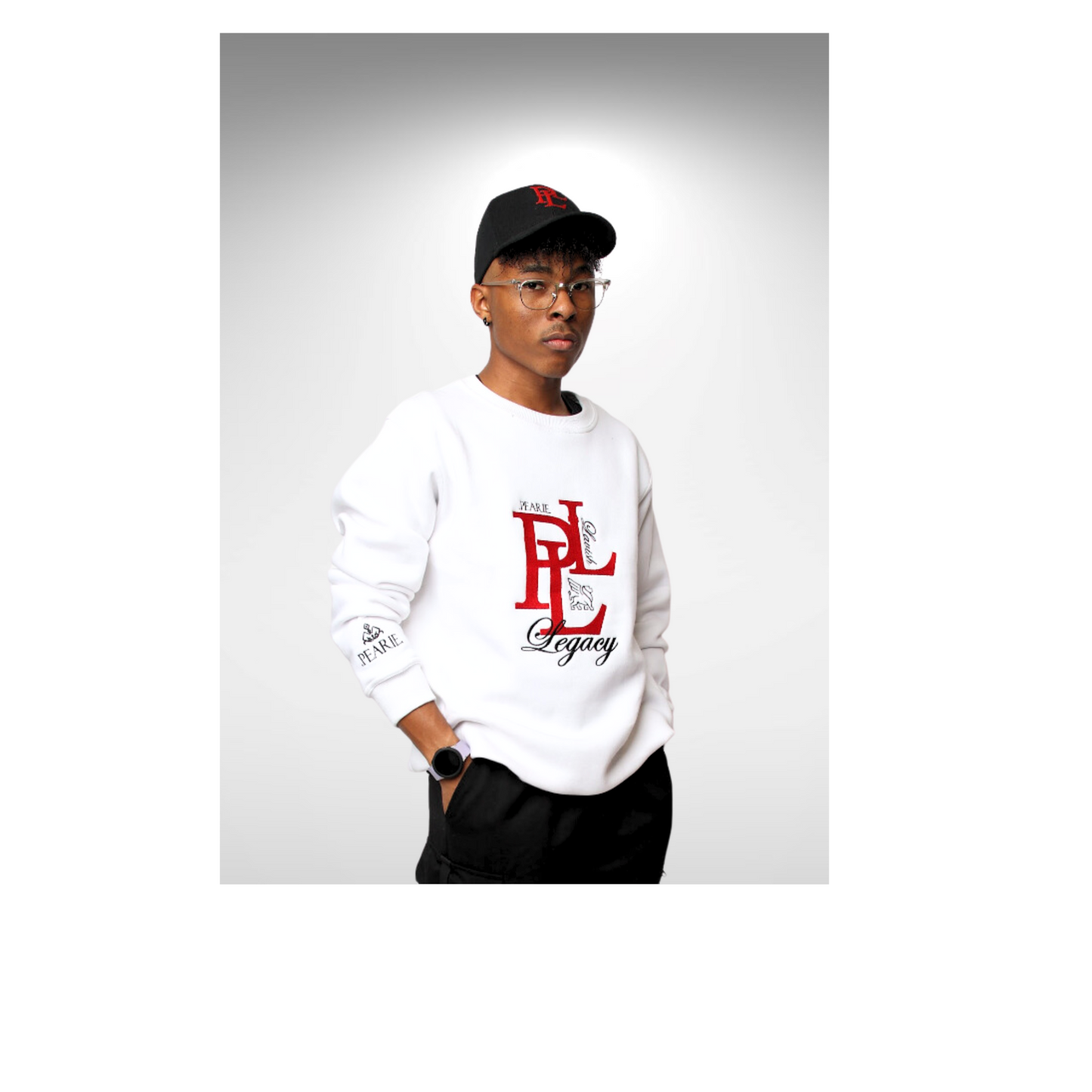PLL - Sweatshirt: White/Red/Black