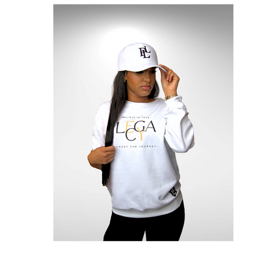 LEGACY (STK) Sweatshirt: White/Black/Gold