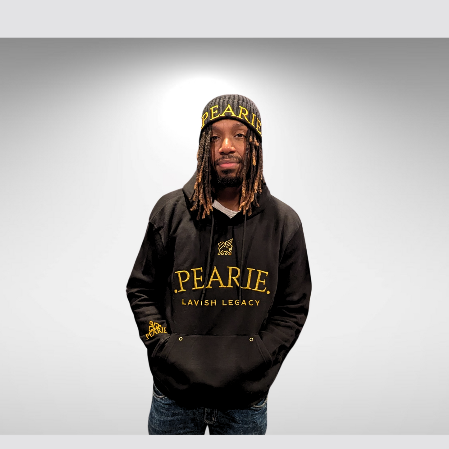 .PEARIE. HOODIE(m) - BLACK/GOLD