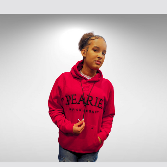 .PEARIE. HOODIE(w) - RED/BLACK