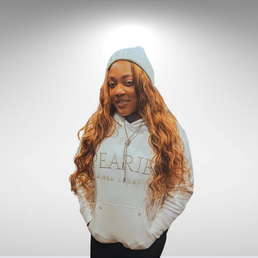 .PEARIE. HOODIE(w) - WHITE/SLIVER