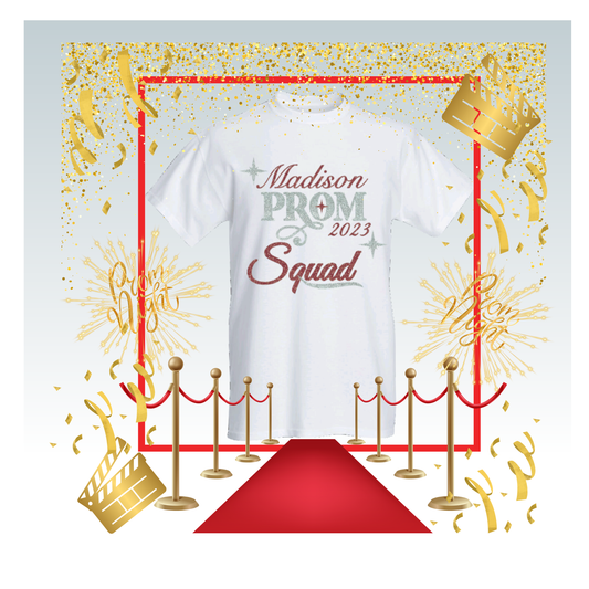 Custom Prom T-shirt - Glitter Lettering