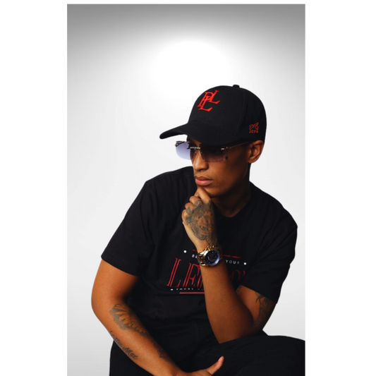 PLL BASEBALL CAP- BLACK/RED