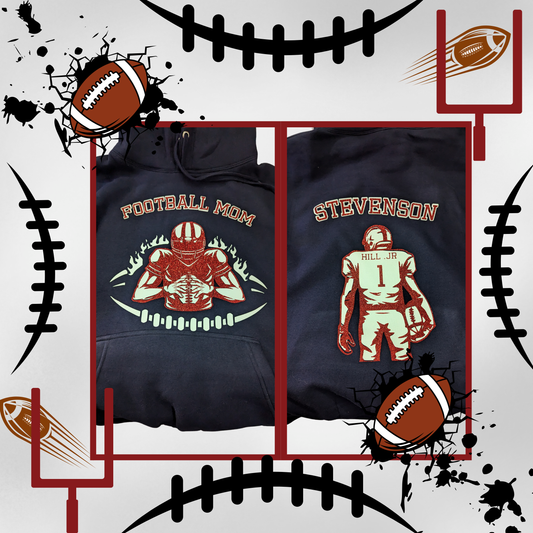 Custom Sports Hoodie- Glitter image and Lettering