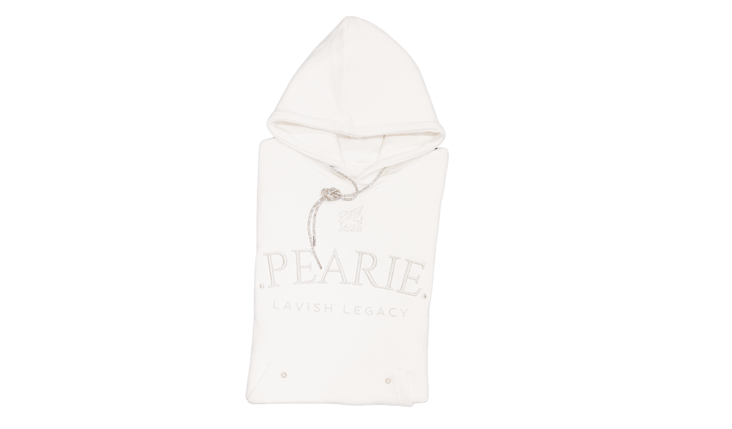 .PEARIE. HOODIE(w) - WHITE/SLIVER