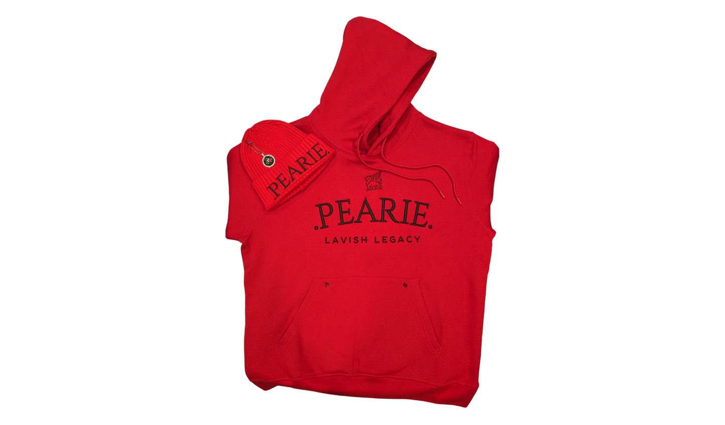 .PEARIE. HOODIE(m) - RED/BLACK