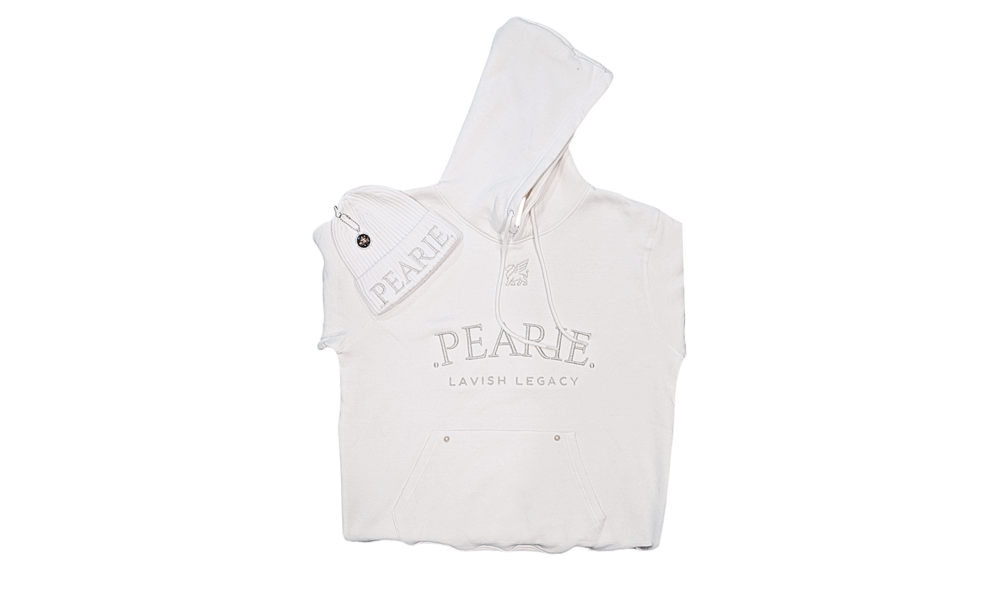 .PEARIE. HOODIE(m) - WHITE/SILVER