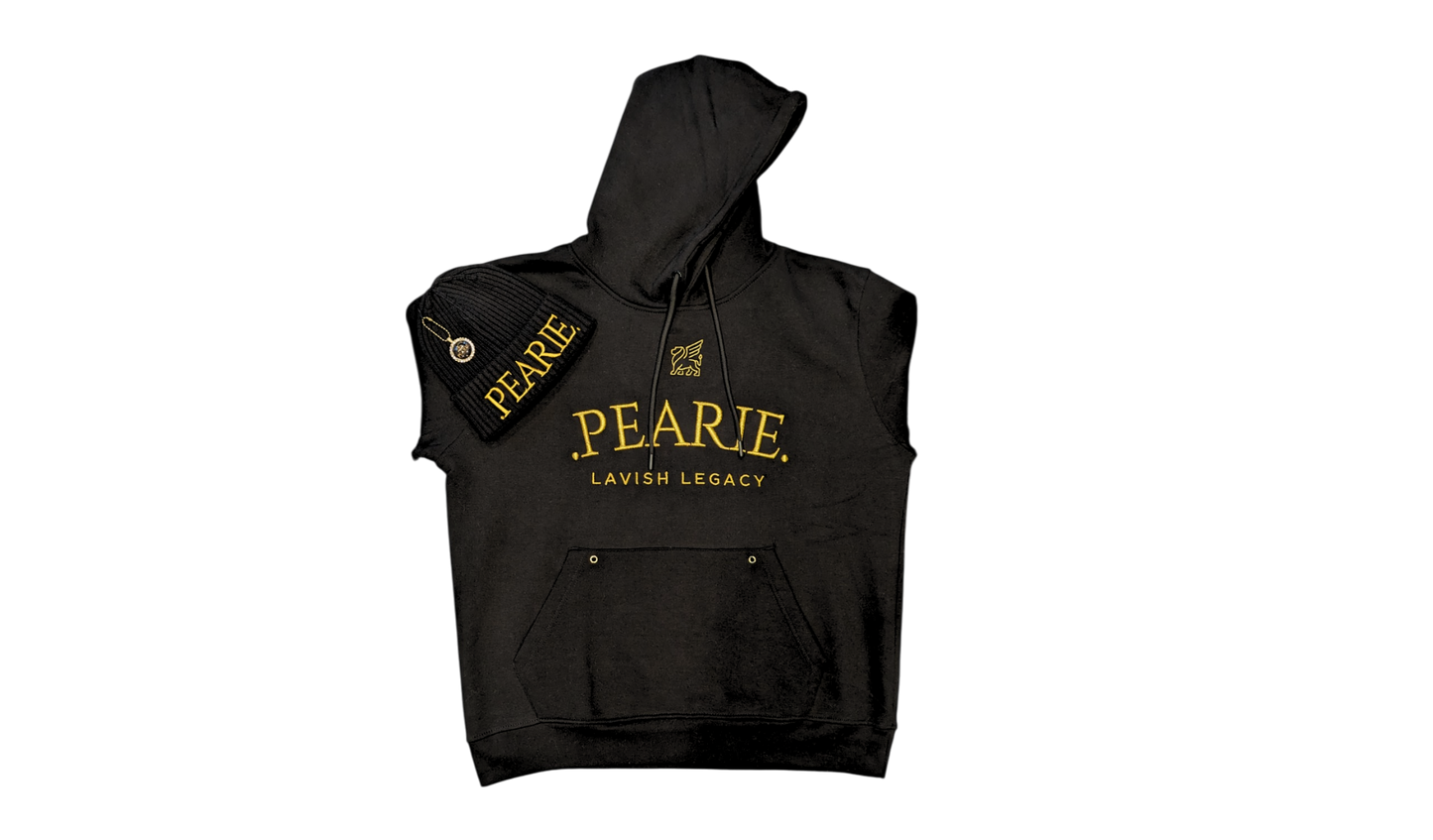 .PEARIE. HOODIE(m) - BLACK/GOLD