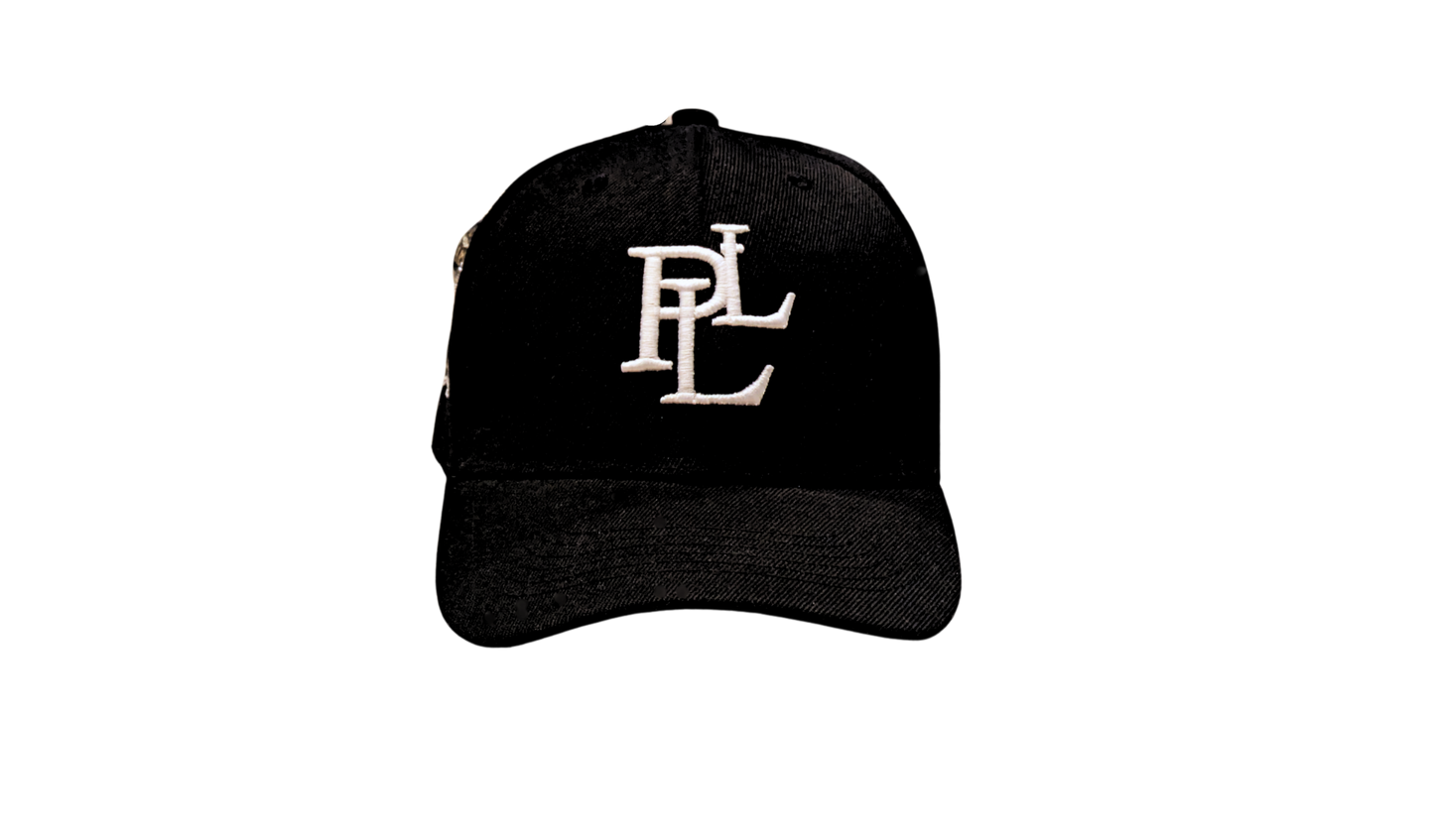 PLL BASEBALL CAP- BLACK/WHITE