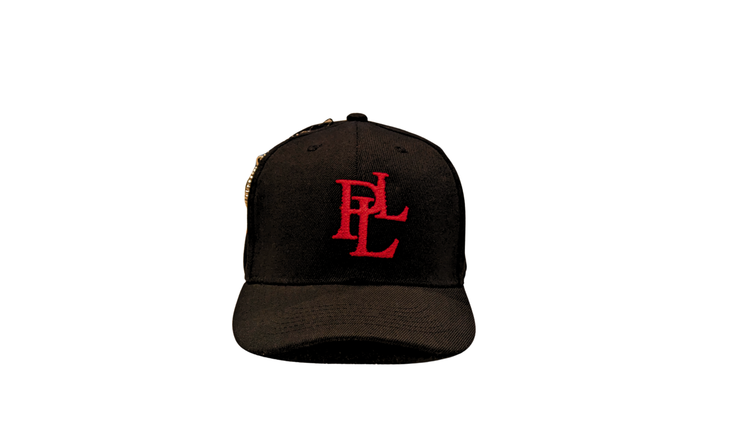 PLL BASEBALL CAP- BLACK/RED