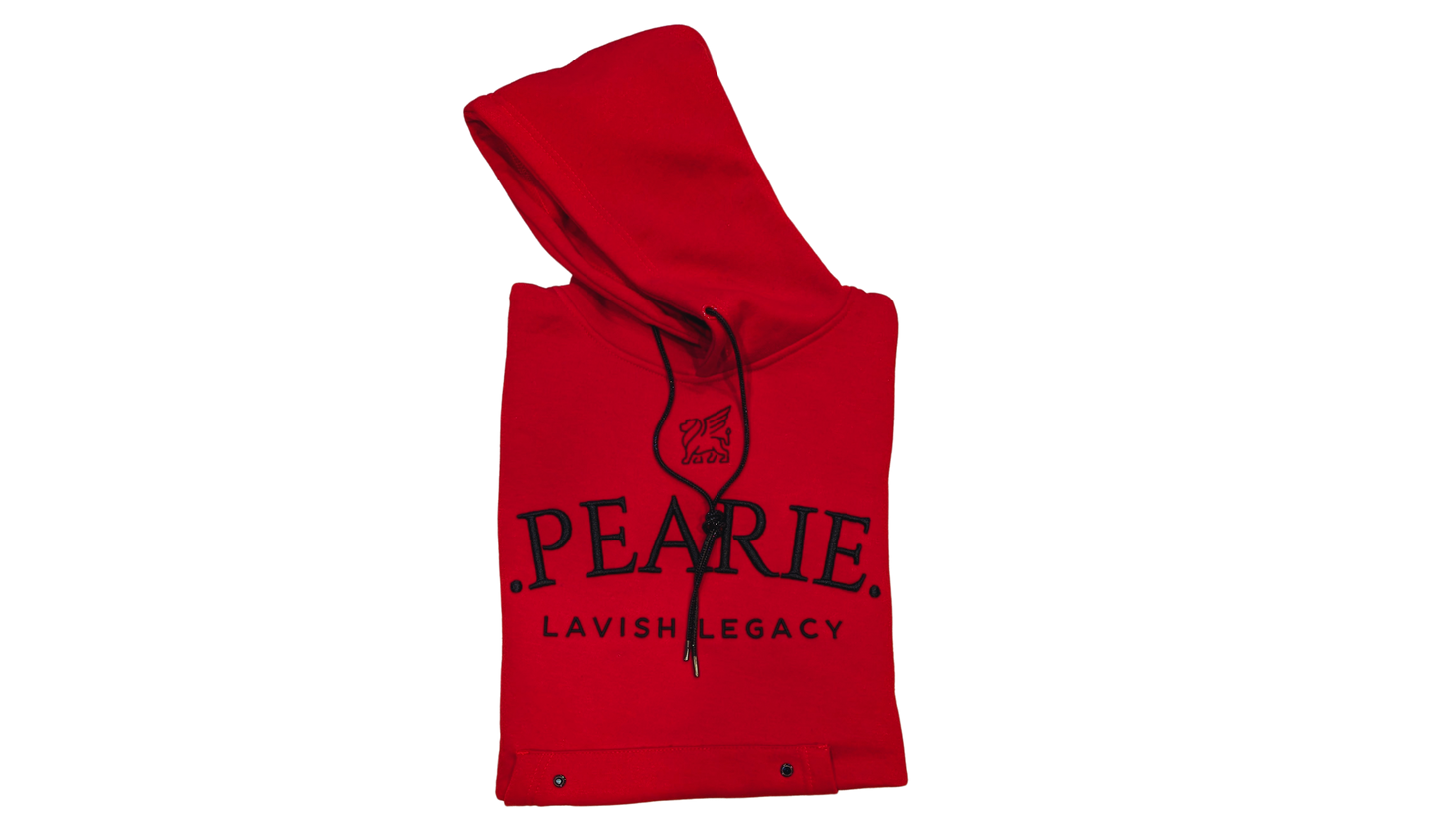 .PEARIE. HOODIE(w) - RED/BLACK