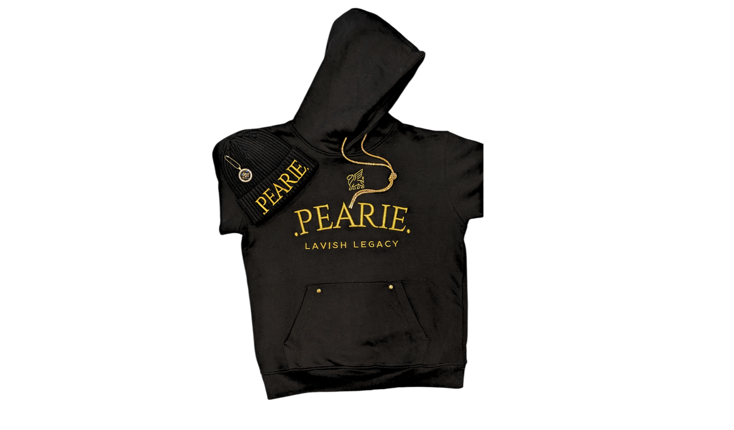 .PEARIE. HOODIE(w) - BLACK/GOLD